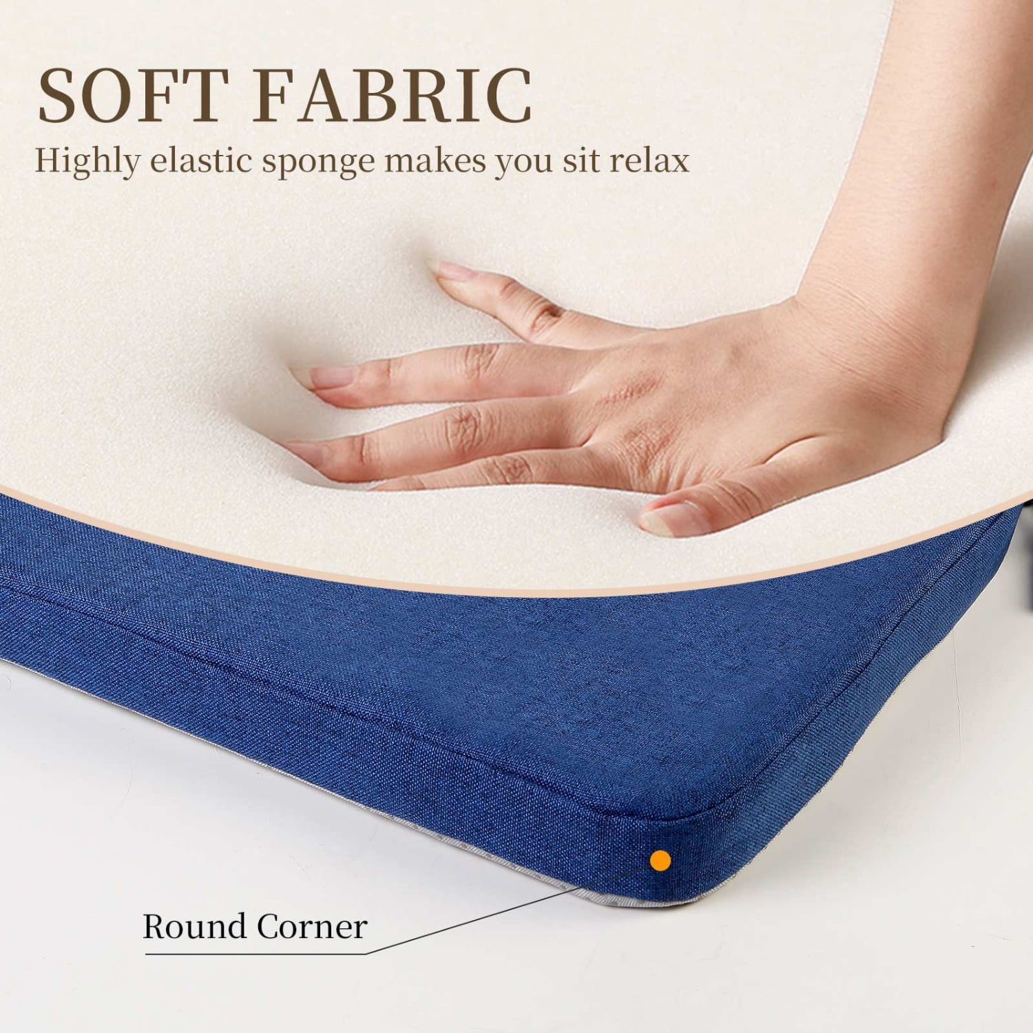Outdoor Chair Cushions, 17" x 17" x 2" Patio Chair Cushions for Outdoor Furniture, Indoor Dining Seat Chair Pads with Ties, for Patio, Garden, Living Room