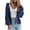 Grey Blue, variant on PRETTYGARDEN Women's Chunky Knit Open Front Sweater Long Sleeve Button Loose Short Cardigan Outerwear Coats