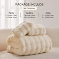 thumbnail image 4 of EMME Faux Fur Duvet Cover King Size, 3 Pieces Ultra Soft Fluffy Comforter Cover, Cozy Warm for Winter, Luxury Elegant Shaggy Bubble Design Bedding, 1 Duvet Cover & 1 Pillow Shams (King, Cream White), 4 of 5