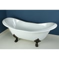 thumbnail image 2 of Aqua Eden VCT7D7231NC5 72-Inch Cast Iron Oval Double Slipper Clawfoot Tub (7-Inch Faucet Drillings) in White/Oil Rubbed Bronze, 2 of 8