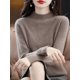 thumbnail image 1 of Suéter de cachemira 100 % lana para mujer, suéter de punto, jersey de cuello alto de manga larga, ropa de otoño e invierno, jersey cálido, 1 of 5