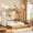 Natural + Pine + Plywood + Twin, variant on Luckynote Twin Size House Bed with Twin Size Trundle and Side Shelves, White