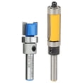 thumbnail image 1 of PAQUETE de 1/4 pulgadas Vástago Flush Router Bit Cutter Top Bottom Bearing Herramientas de trabajo de Bits Durable Sólido Cola Flush Trim Router Bit, 1 of 8