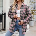 thumbnail image 5 of Huesdet Womens and Girls Long Sleeve Casual Button up Plaid Shirts Pink,XXL, 5 of 9