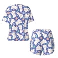 thumbnail image 2 of Sigee Cute White Rabbit for Sleepwear Casual Pjs with Pockets Women's Pajamas Sets Shorts 2 Piece Short Sleeve Lounge Sets XX-Large, 2 of 9