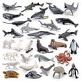 thumbnail image 1 of LNGOOR Simulation Marine Life Model White Whale Penguin Blue Whale Sea Lion Sea Cow Assorted Mini Animal Desktop Decoration Toys, 1 of 5