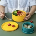 thumbnail image 3 of Promotions! Silicone Lunch Box Portable Sealed Food Storage Box Leakproof Bento Salad Container Fresh-Keeping Box with Lid Fruit Bowl, 3 of 6