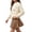 Beige, variant on Toddler Girls Outfits Fall Winter Clothes 2 Piece Long Sleeve Crew Neck Sweaters and Skirt Set 1-8 Years