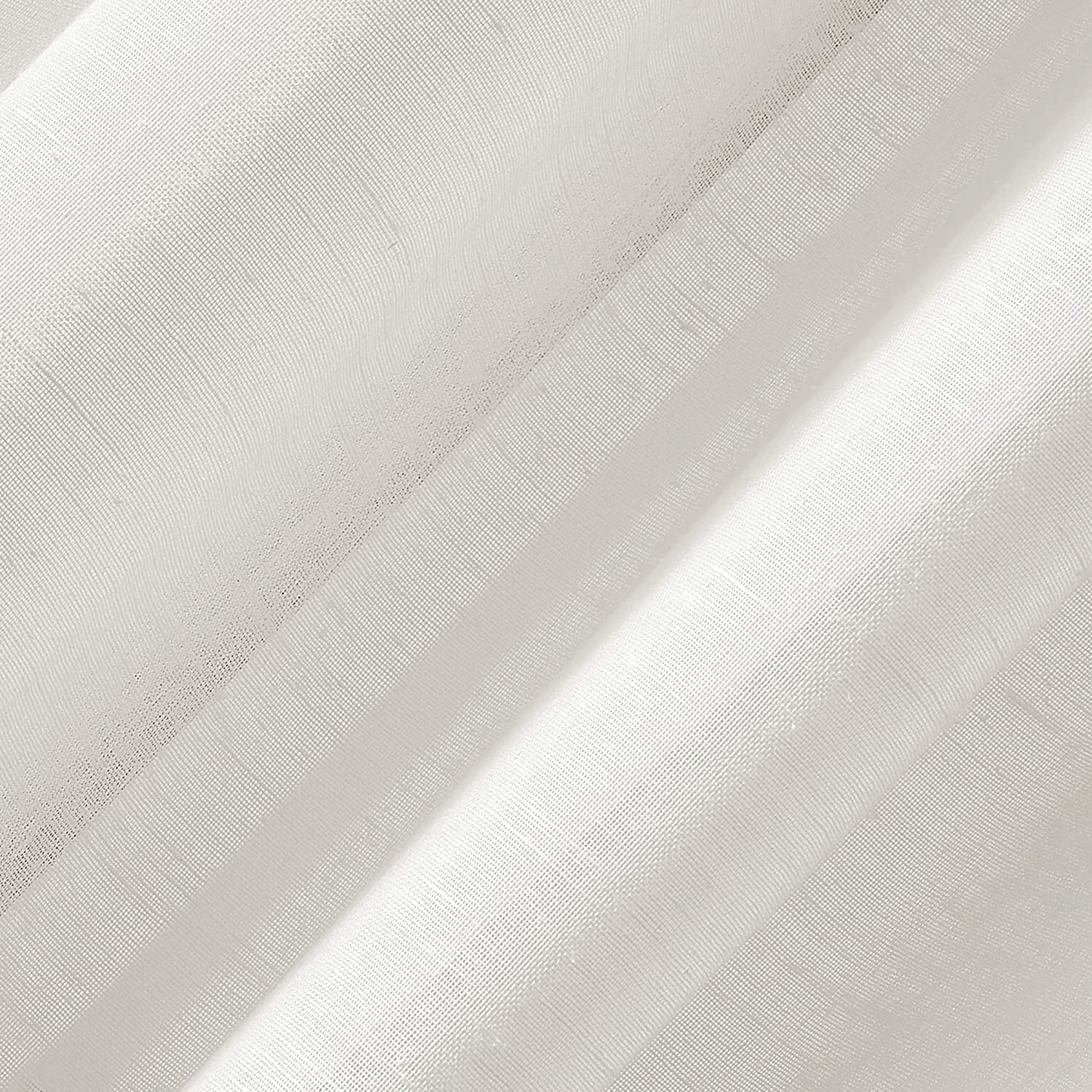 Archaeo Slub Textured Linen Blend Grommet Top Curtain, 52"x84", Ivory