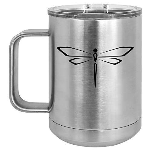 15 oz Tumbler Coffee Mug Travel Cup With Handle & Lid Vacuum Insulated