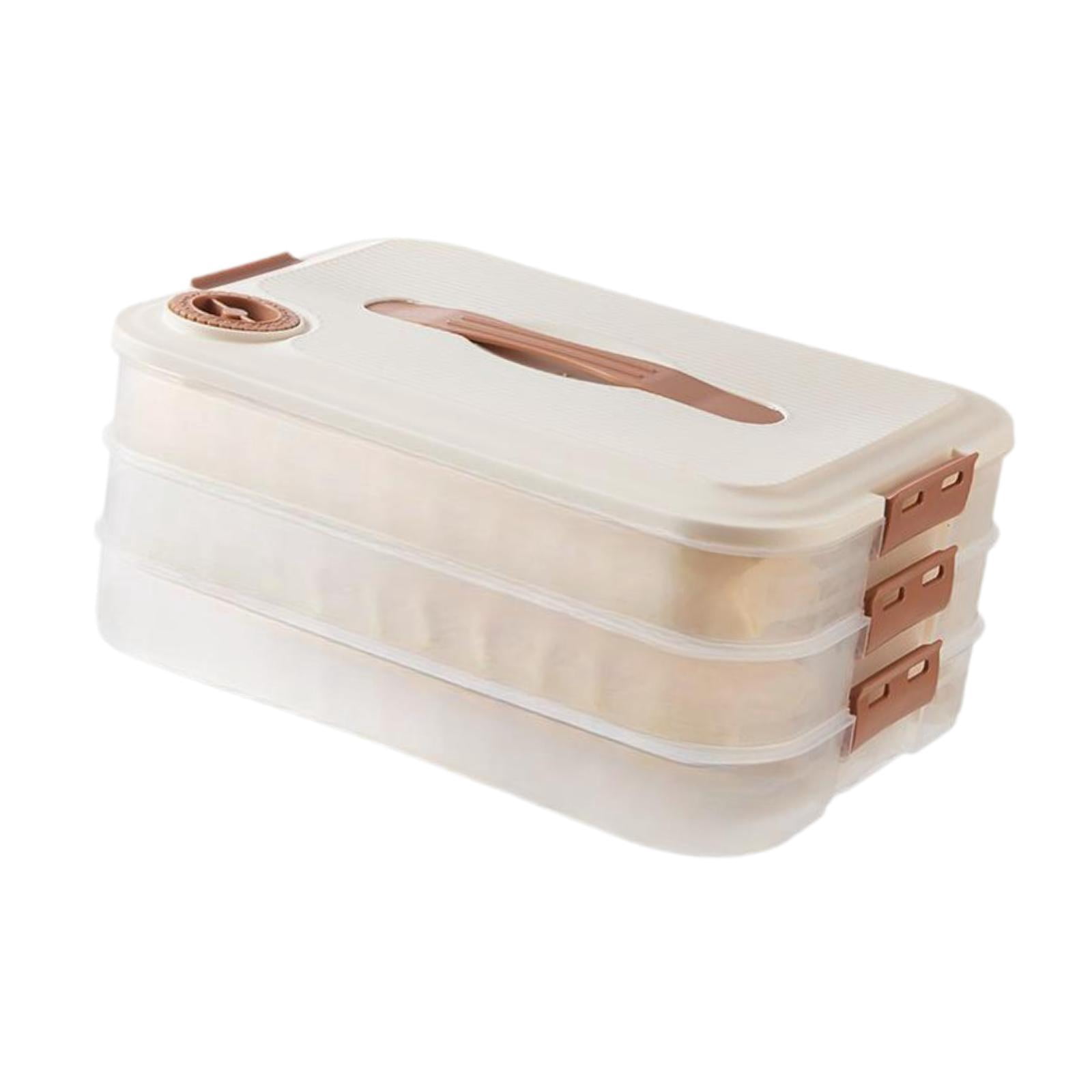 TISHITA Food Storage Container Dumpling Storage Box Reusable Food Preservation Box Refrigerator Organizer for Snack Fridge Three Layers