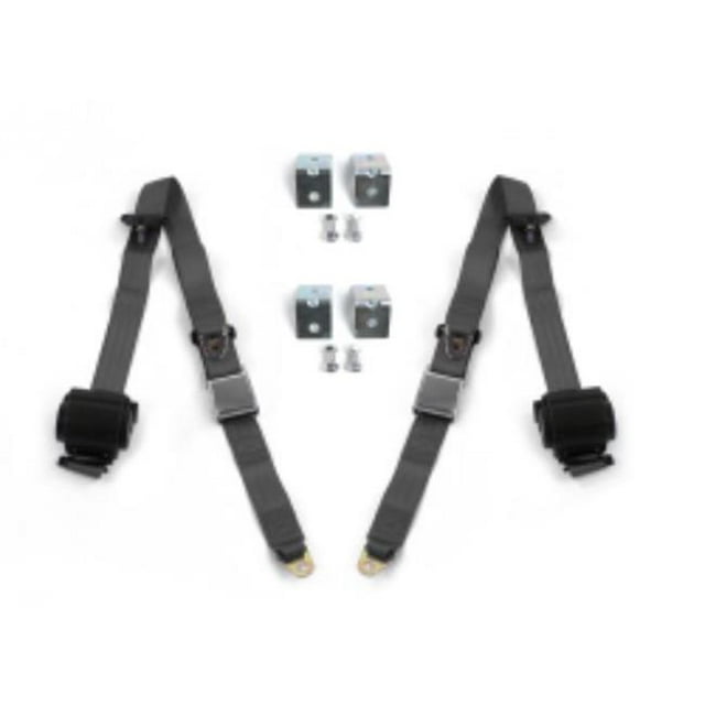 AMC AMX 1967-1974 Kit de Ceinture de Sécurité Rétractable pour Avion 3 Points Charbon avec Support - 2 Ceintures