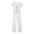 thumbnail image 5 of MEZZALL Women Pajama Short Sleeve Sleepwear With Heart Print Neck Top And Long Pants Loungewear Two Piece Outfit Breathable Pjs, 5 of 5
