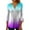 Purple, variant on Women's Fashion Gradient Mid Sleeve Loose Half Cardigan Shirt Polyester/Spandex, Soft/Breathable, Suitable for Spring/Summer