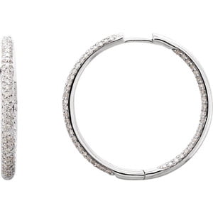 Jewels By Lux 18k White Gold Pair 1 1/2 Ct Tw Polished Diamond Earring