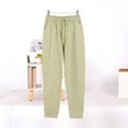 thumbnail image 6 of Men's Cotton Pajama Joggers Big & Tall Long Sleeping Pants with Pocket Drawstring Loose Comfy Lounge Wear Pjs Army Green, L, 6 of 6