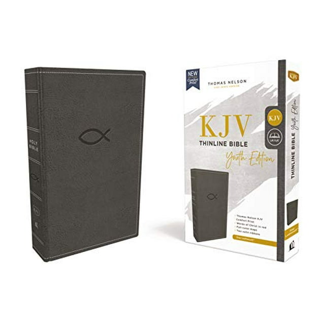 KJV Thinline Bible: Youth Edition (7193GRY, Gray Leathersoft)