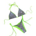 thumbnail image 1 of Conjunto de Bikini de dos piezas con cuello Halter para mujer, bañador Sexy de dos piezas para playa, traje de baño de pecho recogida pequeña de cintura baja, 1 of 5