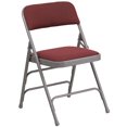 thumbnail image 1 of HERCULES Series Curved Triple Braced & Double-Hinged Brown Patterned Fabric Metal Folding Chair, 1 of 9
