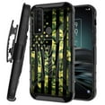thumbnail image 1 of DALUX V Kickstand Holster Hybrid Phone Case Cover Compatible with TCL 30 XE 5G (2022) - Green Camo US Flag, 1 of 2