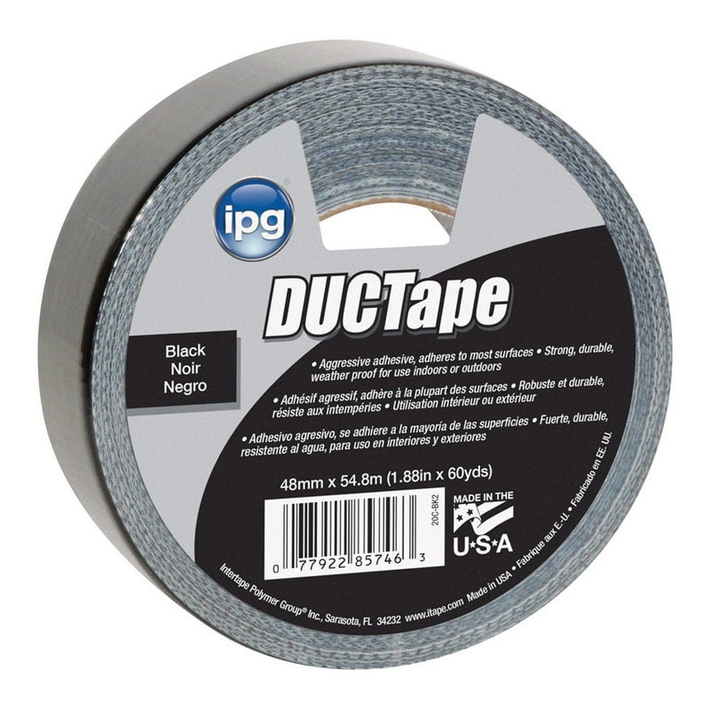 IPG JobSite 1.88 in. W x 60 yd. L Black Duct Tape