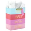 Hallmark 13" Large Mother's Day Gift Bag with Tissue Paper - Very Best Mom Ever (Blue, Lavender and Pink Stripes)