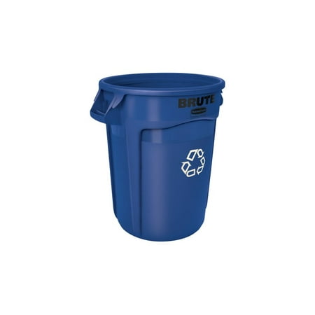 Rubbermaid Commercial Products FG263273BLUE BRUTE Heavy-Duty Round Recycling Container 32 Gallon,