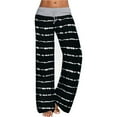 thumbnail image 2 of Black Women's Casual Pants, Women'S Comfy Casual Pajama Pants Floral Print Drawstring Palazzo Pants Wide Leg,Women's Casual Pants XL, 2 of 5