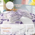 thumbnail image 2 of Plants Leaves Duvet Cover Set Twin Size, Farmhouse Style Gradient Purple Linen Texture 4 Piece Soft Microfiber Bedding Set with 1 Duvet Cover, 1 Flat Sheet, 2 Pillowcases, 2 of 9