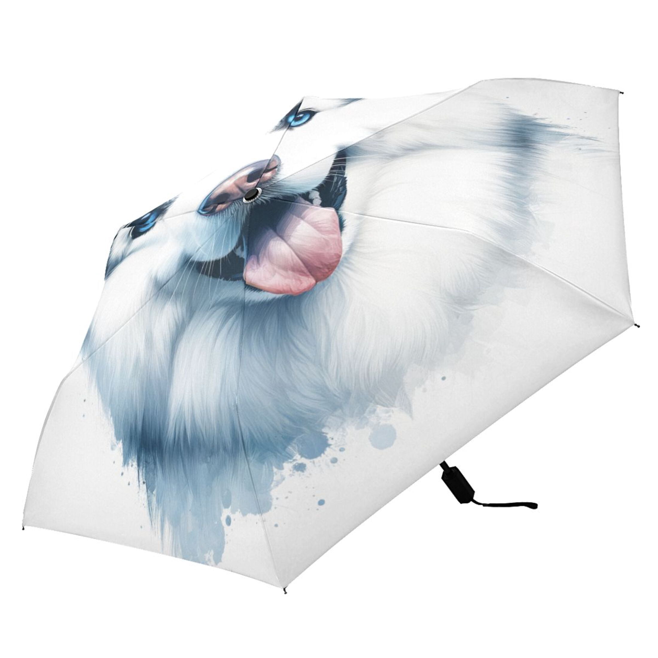 Compact Sun Umbrella Windproof Travel Umbrellas for Rain Strong Portable UV Protection Alaskan Malamute Dog
