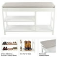 thumbnail image 5 of Lavish Home 3-Tier Shoe Bench with Cushioned Seat for Entryway (White), 5 of 7