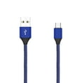 thumbnail image 5 of Bemz USB Cable Compatible with Moto G Power, G Pure, Edge, G100, G Stylus 5G, One 5G Ace, G Play, G Fast, Heavy Duty Nylon Braided USB Type-C (USB-C to USB-A) Cable - 6.5 Feet (2 Meters) - Blue, 5 of 6