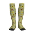 thumbnail image 3 of Compression Socks for Women and Men - Sage Green With Sunflowers Compression Socks Circulation for Workout, 3 of 8