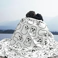 thumbnail image 4 of Halloween Ghost Flutter Blanket Halloween Throw Blanket Flannel Lightweight Soft Plush Fuzzy Blankets for Bed Sofa Couch Livingroom Chair Car Travel Pet 60"x50", 4 of 6