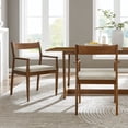 thumbnail image 2 of Side Dining Chair Armchair, Set of 2, Beige, Fabric, Wood, Bar Pub Cafe Bistro Dining Kitchen Hospitality Restaurant, Modern Contemporary, HB37220, 2 of 10