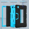 thumbnail image 4 of ELEHOLD Rugged Hybrid Case for TCL Tab 8 LE 2023 Tablet, Tri-Layers Hard PC Soft Silicone Hidden Kickstand Anti-Scratch Shockproof Heavy Duty Case for Kids Men Women,Black+Blue, 4 of 7