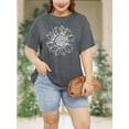 thumbnail image 5 of XCHQRTI Sunflower Shirts for Womens Plus Size Short Sleeves T-Shirt Graphic Oversized Flower Tops, 5 of 7