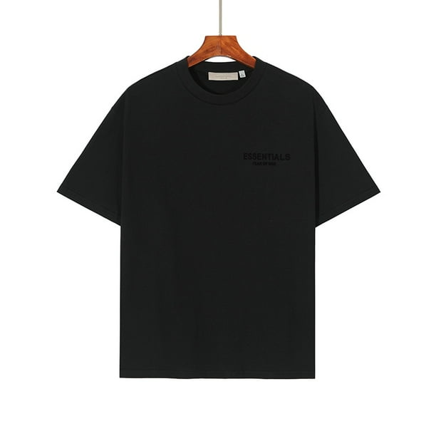 Niebla Miedo De Dios ESSENTIALS Octava Temporada Doble Línea Alta Calle Suelta Casual Pecho Flocado Impresión Camiseta De Manga Cortapangjing