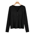 thumbnail image 6 of LWFFDAW Ribbed Knit Fall Sweaters for Women Long Sleeve Dressy Casual Button Henley Sweaters Lightweight Soft Loose Pullover Sweater, 6 of 6