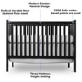 thumbnail image 5 of 5-In-1 Convertible Crib, New Zealand Pinewood Baby Bed,Baby Crib With 3 Height Adjustment, Non-Toxic Finish, Easy to Assemble, Black, 5 of 13