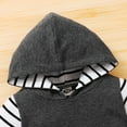 thumbnail image 4 of IROINNID Toddler Boy's Cartoon Bear Hoodie Tops Striped Shorts Casual Outfits, 4 of 9
