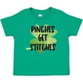thumbnail image 3 of Inktastic St. Patrick's Day Pinches Get Stitches Shamrocks Boys or Girls Baby T-Shirt, 3 of 5