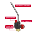 thumbnail image 2 of DOMINOX Propane Torch Head Basic Torch Nozzle Blow Torch Tip Adjustable Flame for Soldering, Welding, Brazing (Propane MAPP MAP Pro Propane CGA600 Cylinder Not Included), 2 of 6