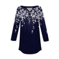 thumbnail image 5 of 3/4 Length Sleeve Womens Tops 2025 Spring Neck Casual Print Tunic T Shirts Three Quarter Length Womens Tops, 5 of 5
