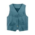 thumbnail image 3 of Kids Girls Western Vest Sleeveless Tassel Vest Halloween Cowboy Costume For Boys For Kids Western Outfit 3-12 Years, 3 of 8