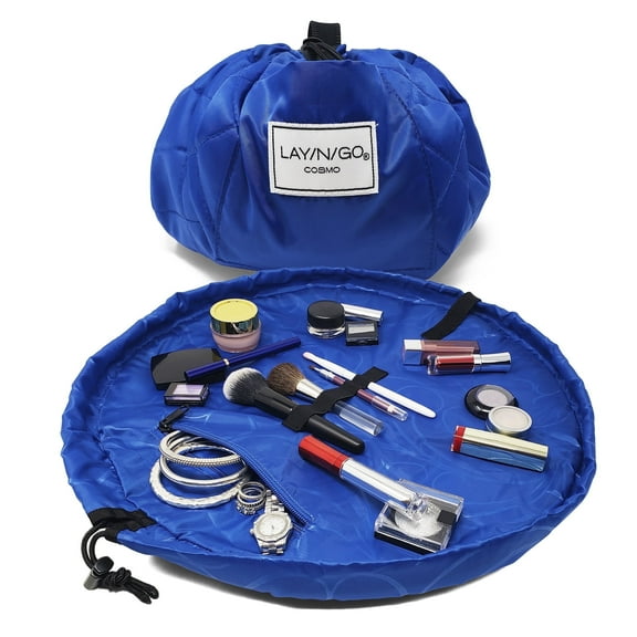 Lay-n-Go COSMO (20") Sky Blue Drawstring Cosmetic Makeup Bag, Toiletry Organizer, Travel, Birthday, Bridesmaid's Gift