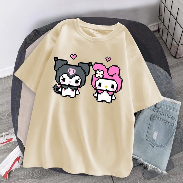 Cartoon Kuromied Devil Print Fashion Short Sleeve Women's T-Shirtpangjing