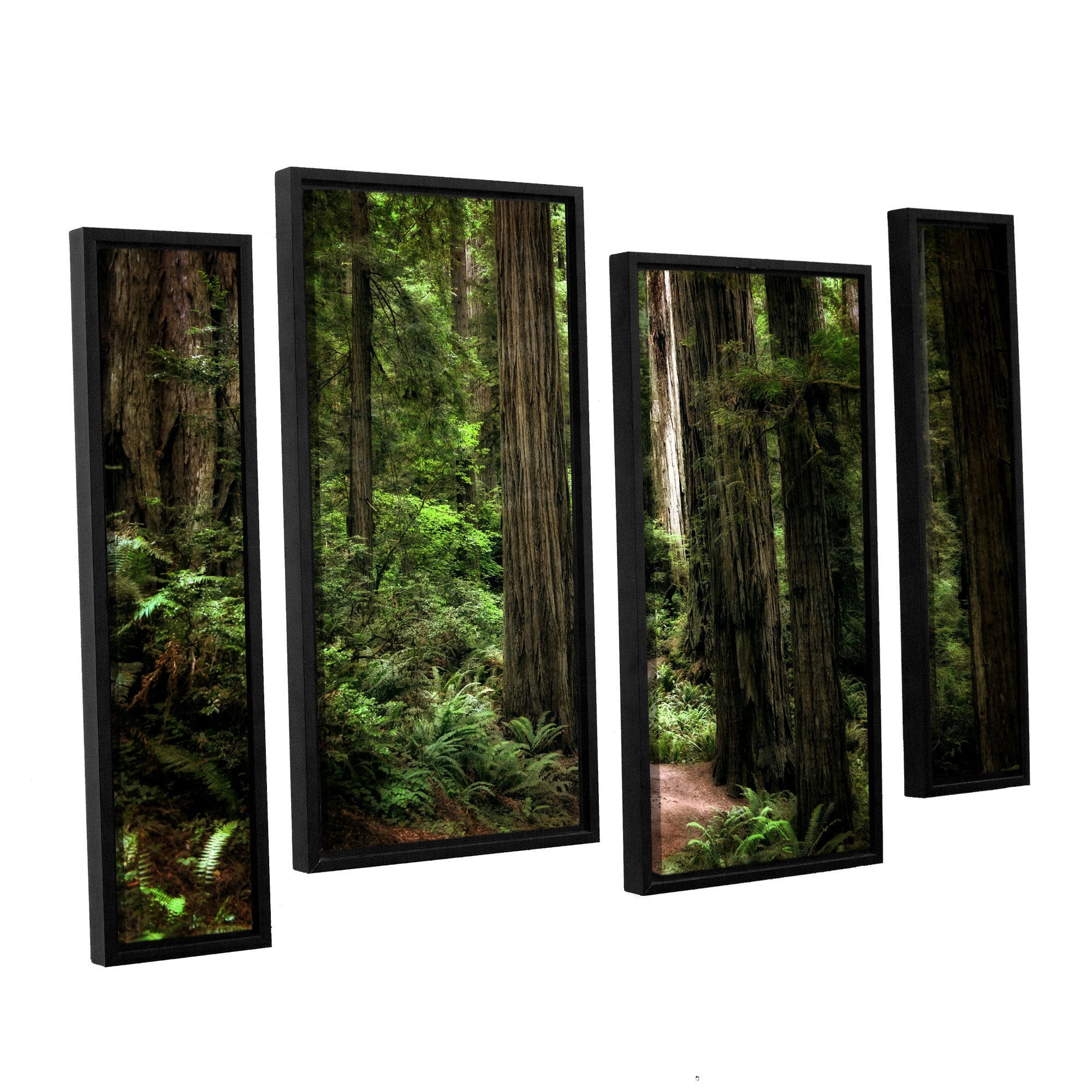 ArtWall Kevin Calkins "Enchanted Path" 4-Piece Floater Framed Canvas Staggered Set