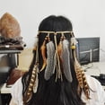 thumbnail image 4 of 6x Diadema Banda Bohemia Borla Plumas para cabellero Sunnimix Diadema con borlas boho, 4 of 8