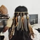 thumbnail image 1 of Diadema con pompón de plumas étnicas vintage, diadema con cuerda para el cabello para damas y niñas BLESIY Boho Tassel diadema, 1 of 8